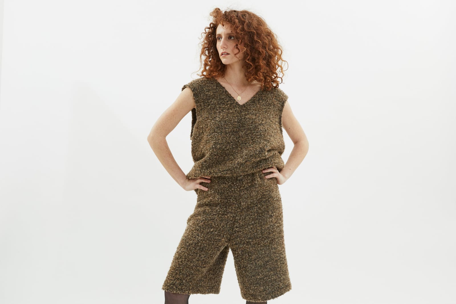 שורטס גרישה בוקלה חום — תמונה 5 מתוך 10